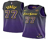 Men's Los Angeles Lakers #77 Luka Doncic Purple 2025 City Edition Swingman Sponsor Stitched Jersey Dzhi,baseball caps,new era cap wholesale,wholesale hats